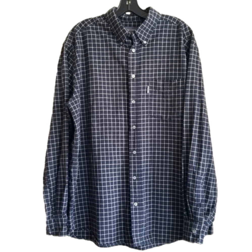 Marc O'Polo Green Checked Plaid 100% Cotton Button Down Dress Shirt Size Large